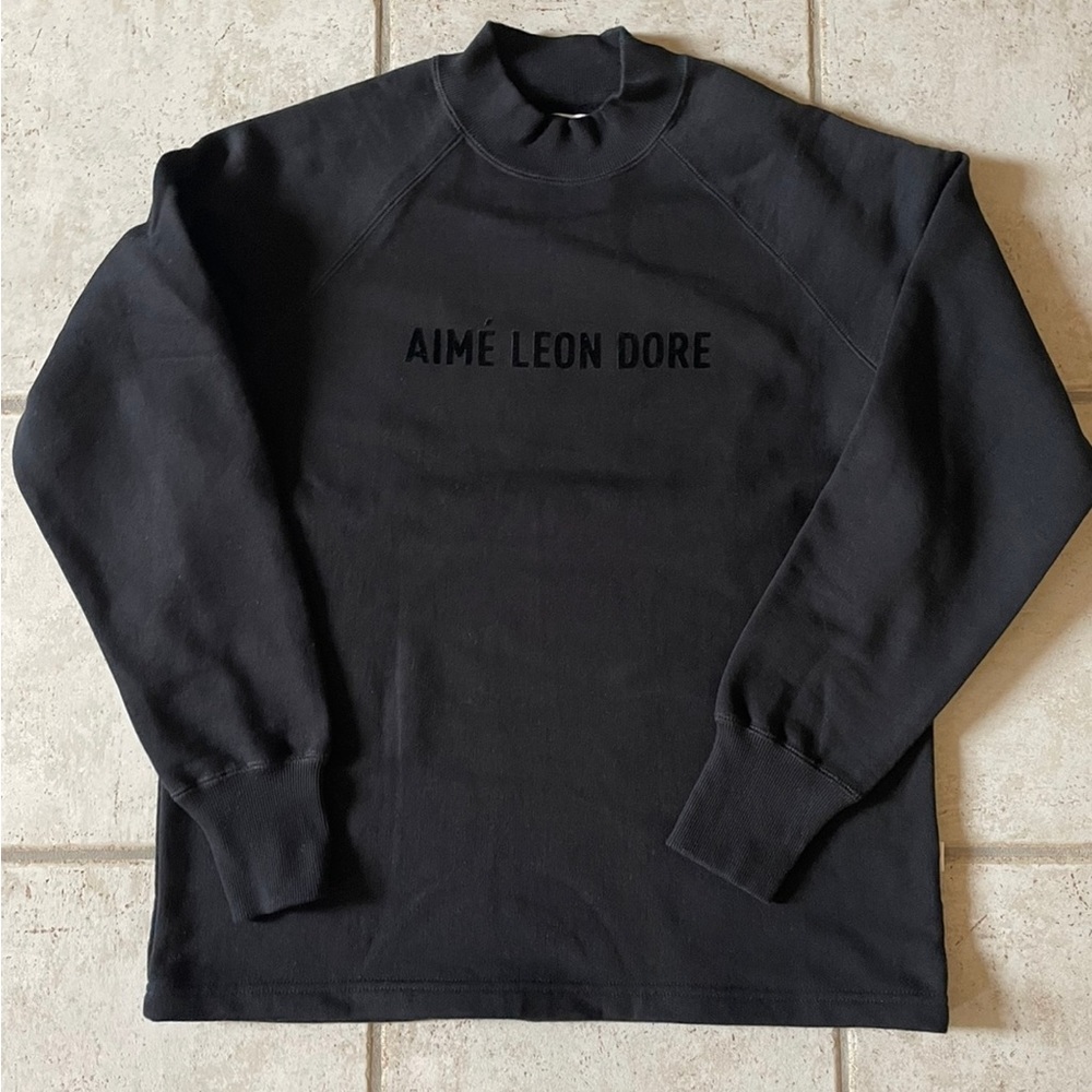 Heavyweight Mockneck Loose Hem Crewneck